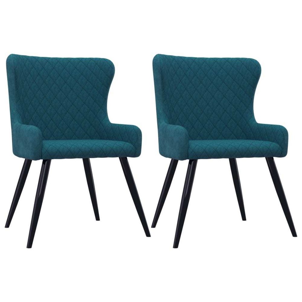 marque generique - Esthetique Fauteuils et chaises famille Amsterdam Chaises de salle à manger 2 pcs Bleu Velours - Chaises