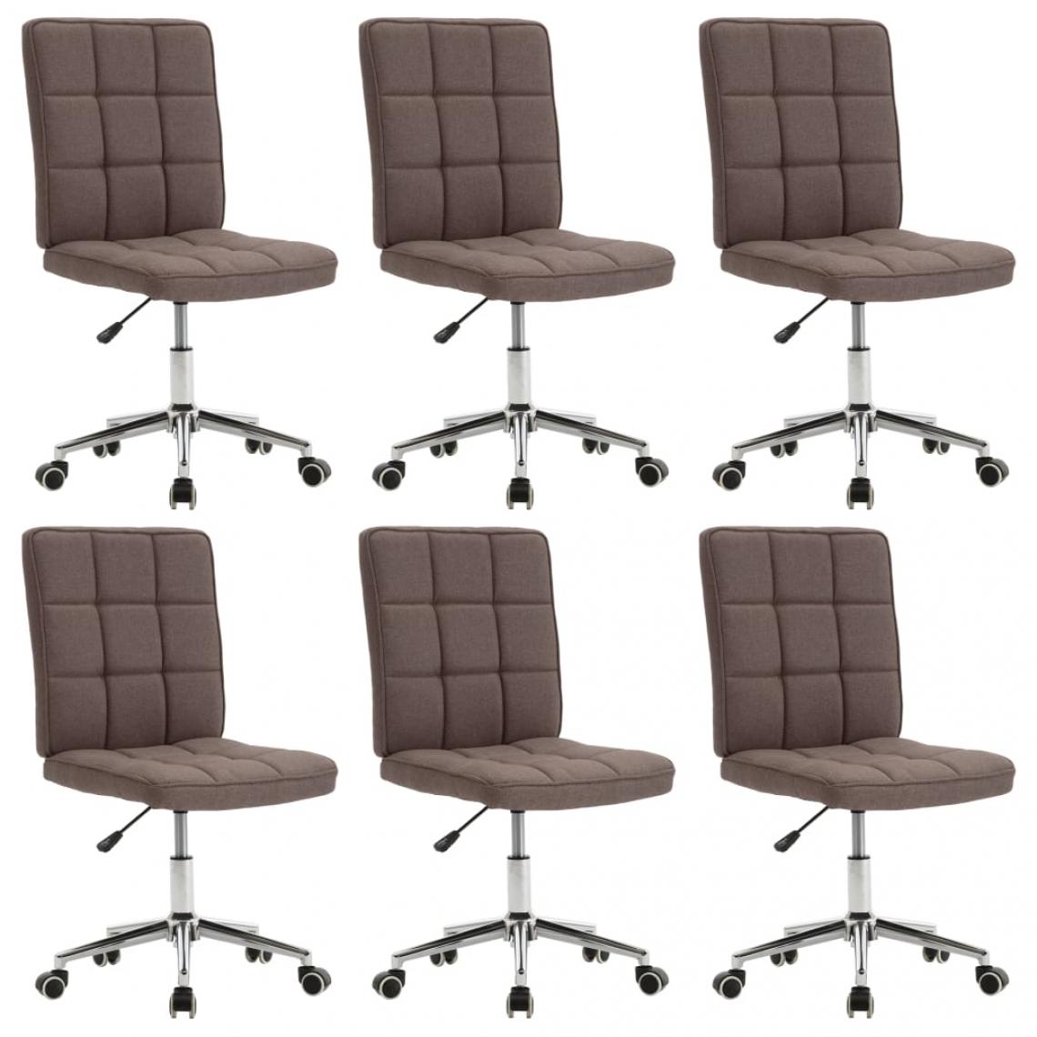 Decoshop26 - Lot de 6 chaises de salle à manger cuisine design moderne tissu taupe CDS022862 - Chaises