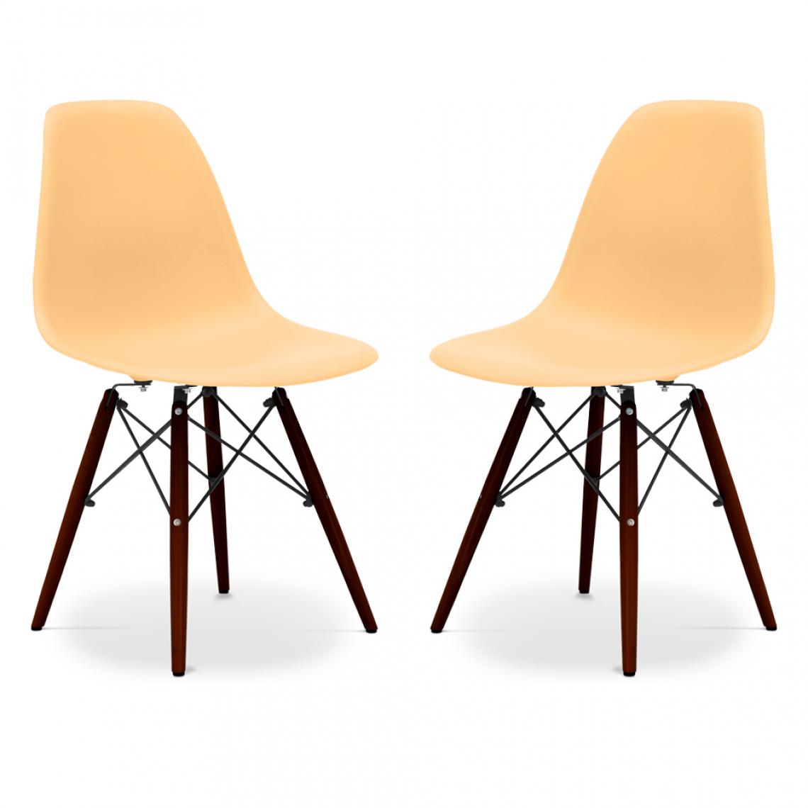 Iconik Interior - Pack de 2 chaises Deswick Piètement foncé - Mat - Chaises