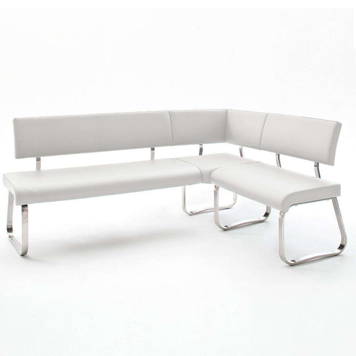 Nouvomeuble - Banquette d'angle blanc design ARCADIA - Chaises
