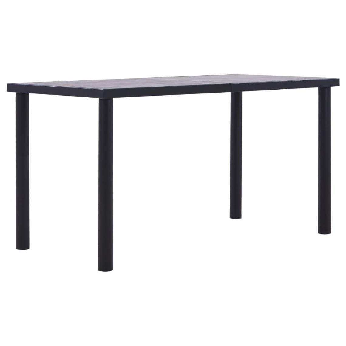 Chunhelife - Table de salle à manger Noir et gris béton 140x70x75 cm MDF - Tables à manger