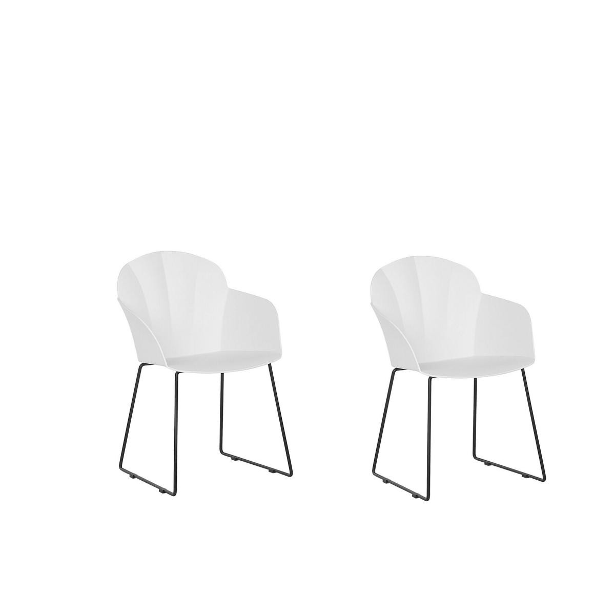 Beliani - Beliani Lot de 2 chaises de salle à manger blanches SYLVA - - Chaises