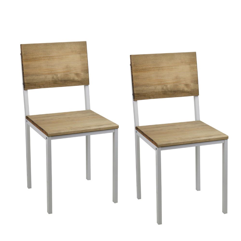 Ds Meubles - Lot de 2 chaises Icub. démontables. Blanc 41x50x86cm. Effect Vintage - Chaises