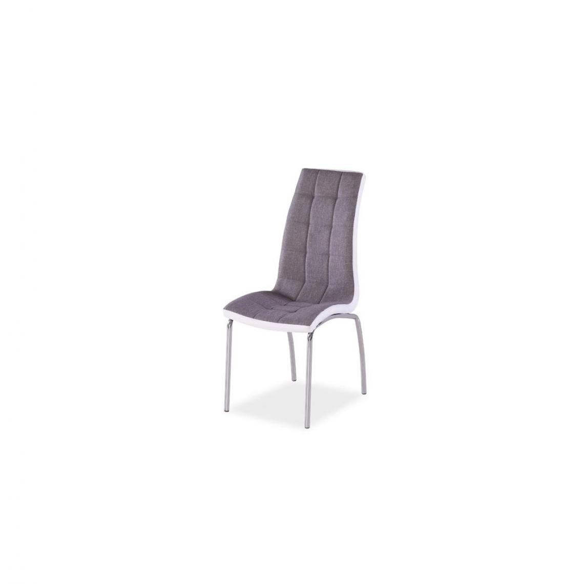 Ac-Deco - Chaise en tissu - H104 - 43 x 43 x 96 cm - Gris - Chaises