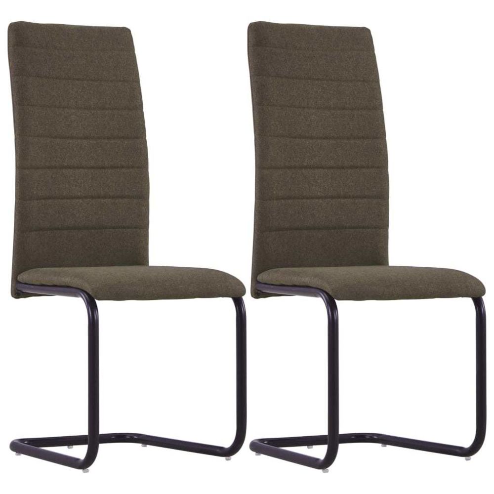 marque generique - Magnifique Fauteuils et chaises reference Dublin Chaises de salle à manger 2 pcs Marron Tissu - Chaises