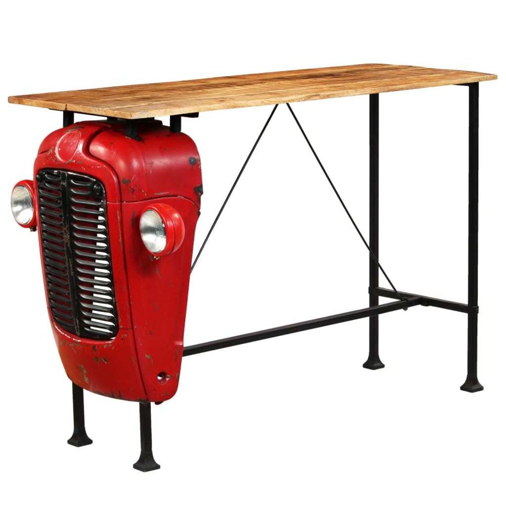 Uco - UCO Table de bar Bois de manguier 60x150x107 cm Rouge Tracteur - Tables à manger