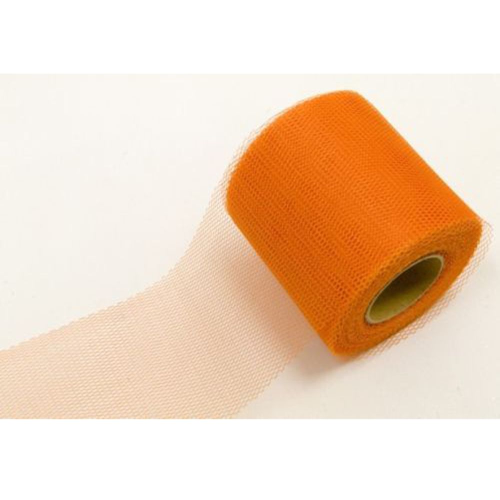Visiodirect - Rouleau de tulle Uni coloris Orange - 8 cm x 20 m - Objets déco