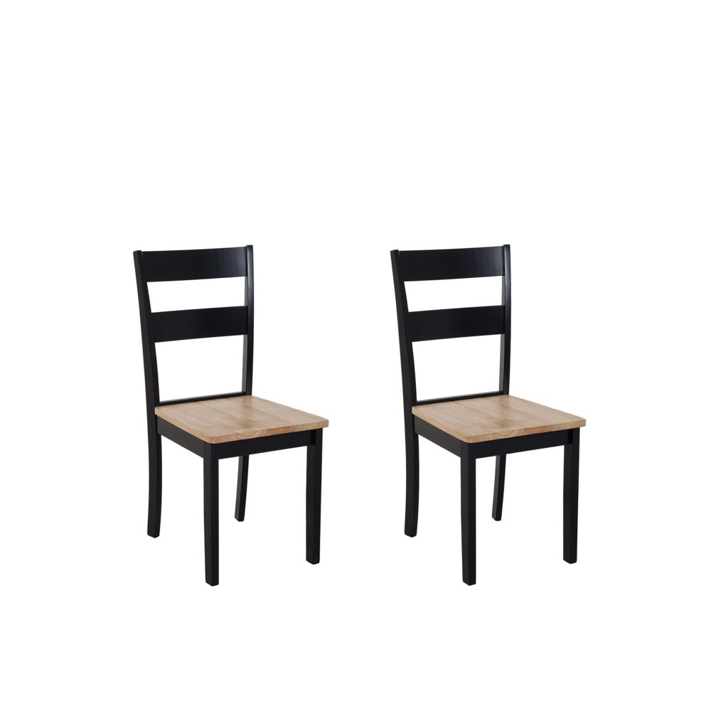 Beliani - Beliani Lot de 2 chaises marron clair et noires GEORGIA - blanc - Chaises