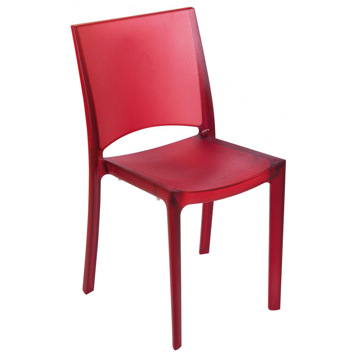 3S. x Home - Chaise Design Rouge Opaque Fumée Transparente NILO - Chaises