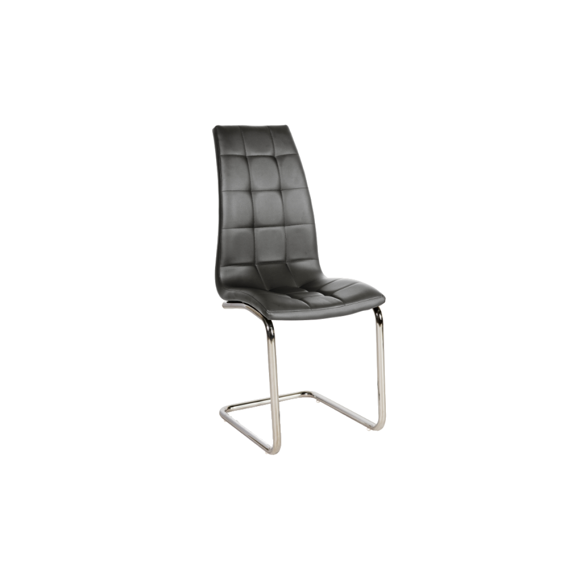 Ac-Deco - Chaise en cuir PU - H103 - 43 x 42 x 102 cm - Gris - Chaises
