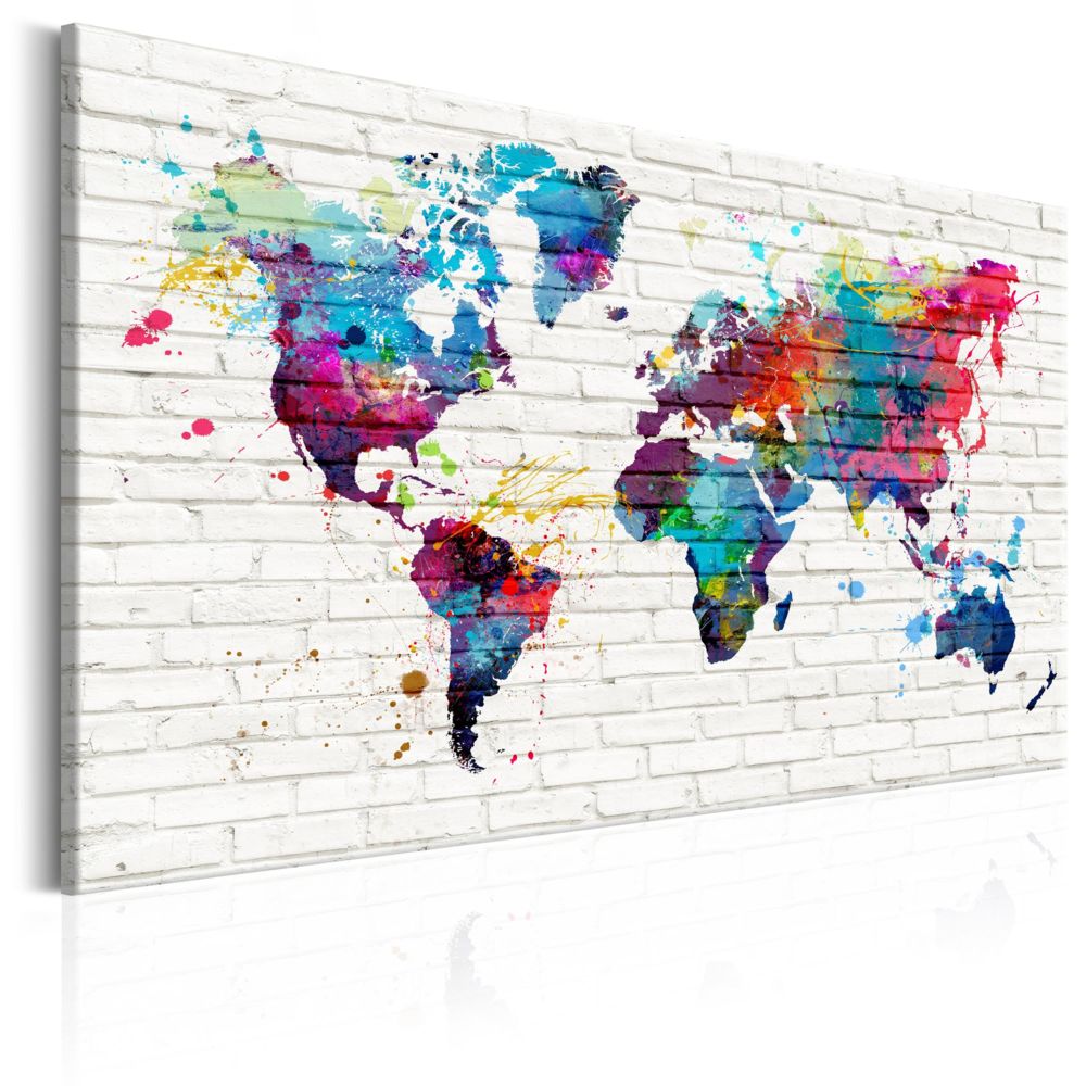 Bimago - Tableau - Modern Style: Walls of the World - Décoration, image, art | Cartes du monde | - Tableaux, peintures