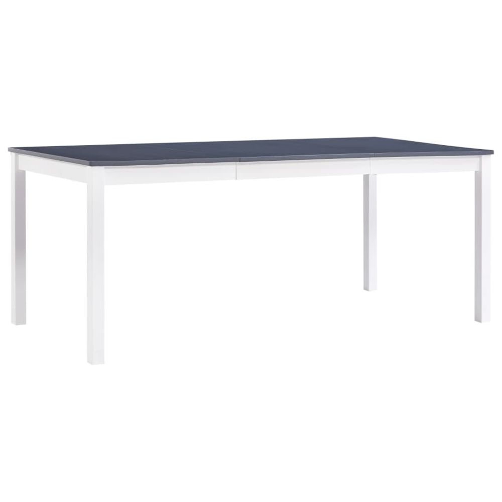 Vidaxl - vidaXL Table de salle à manger Blanc et gris 180 x 90 x 73 cm Pin - Tables à manger