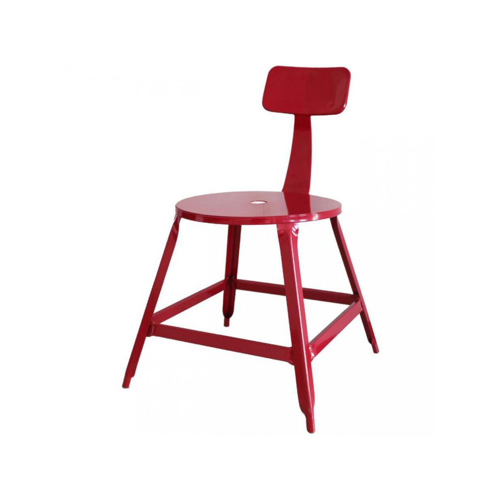 Bobochic - BOBOCHIC Lot de 2 chaises en métal style industriel VETRO Rouge - Chaises