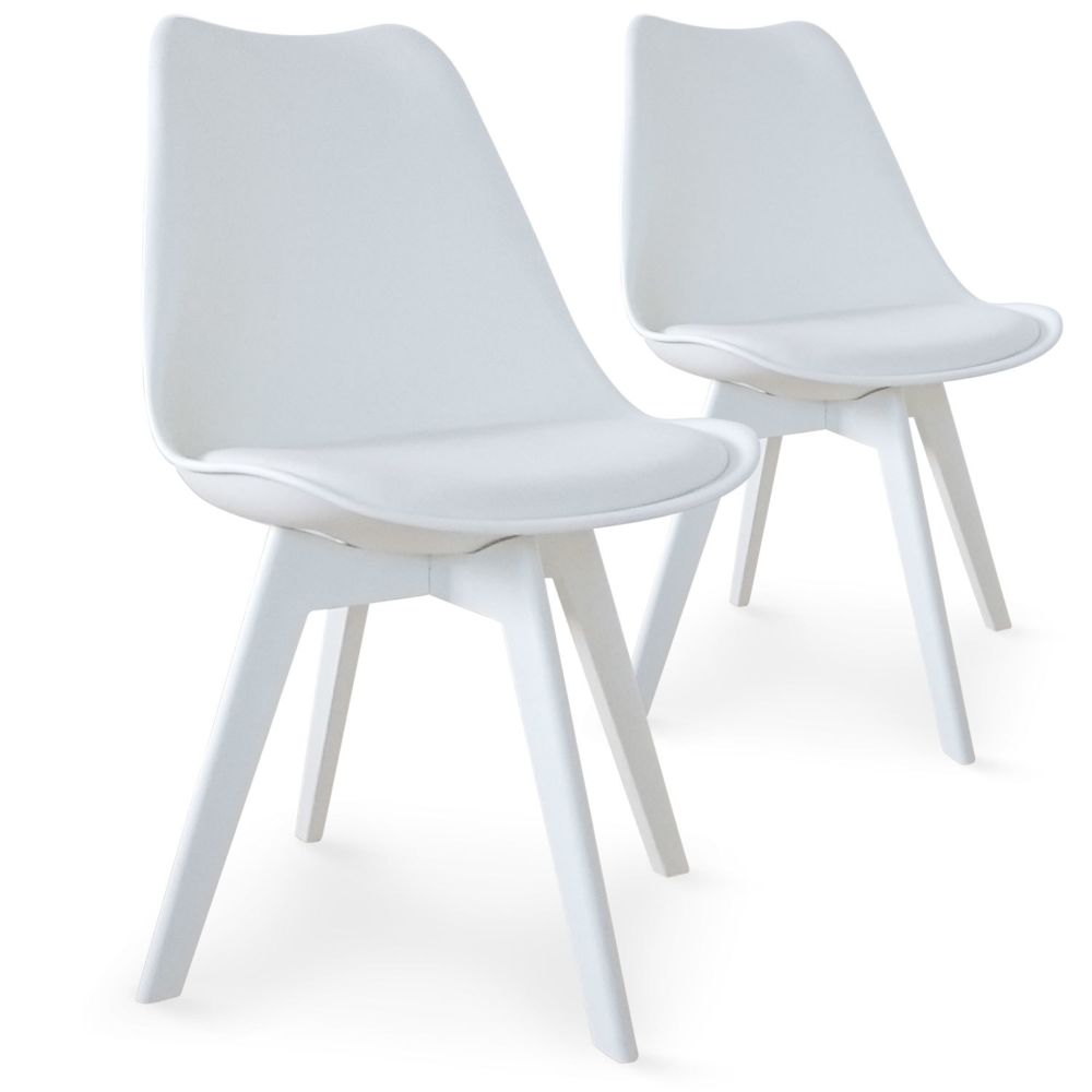 marque generique - Lot de 2 chaises Juno Blanc - Chaises