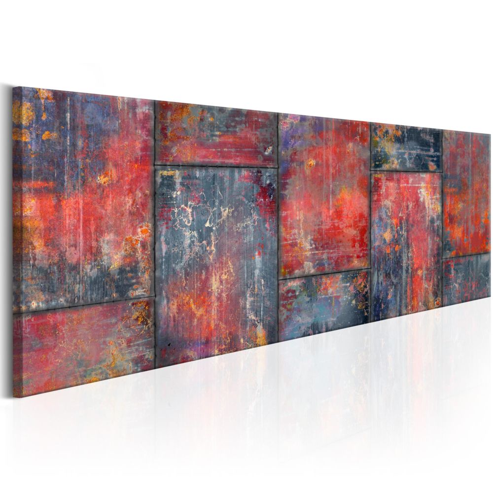 Bimago - Tableau - Metal Mosaic: Red - Décoration, image, art | Abstraction | Multicolores | - Tableaux, peintures