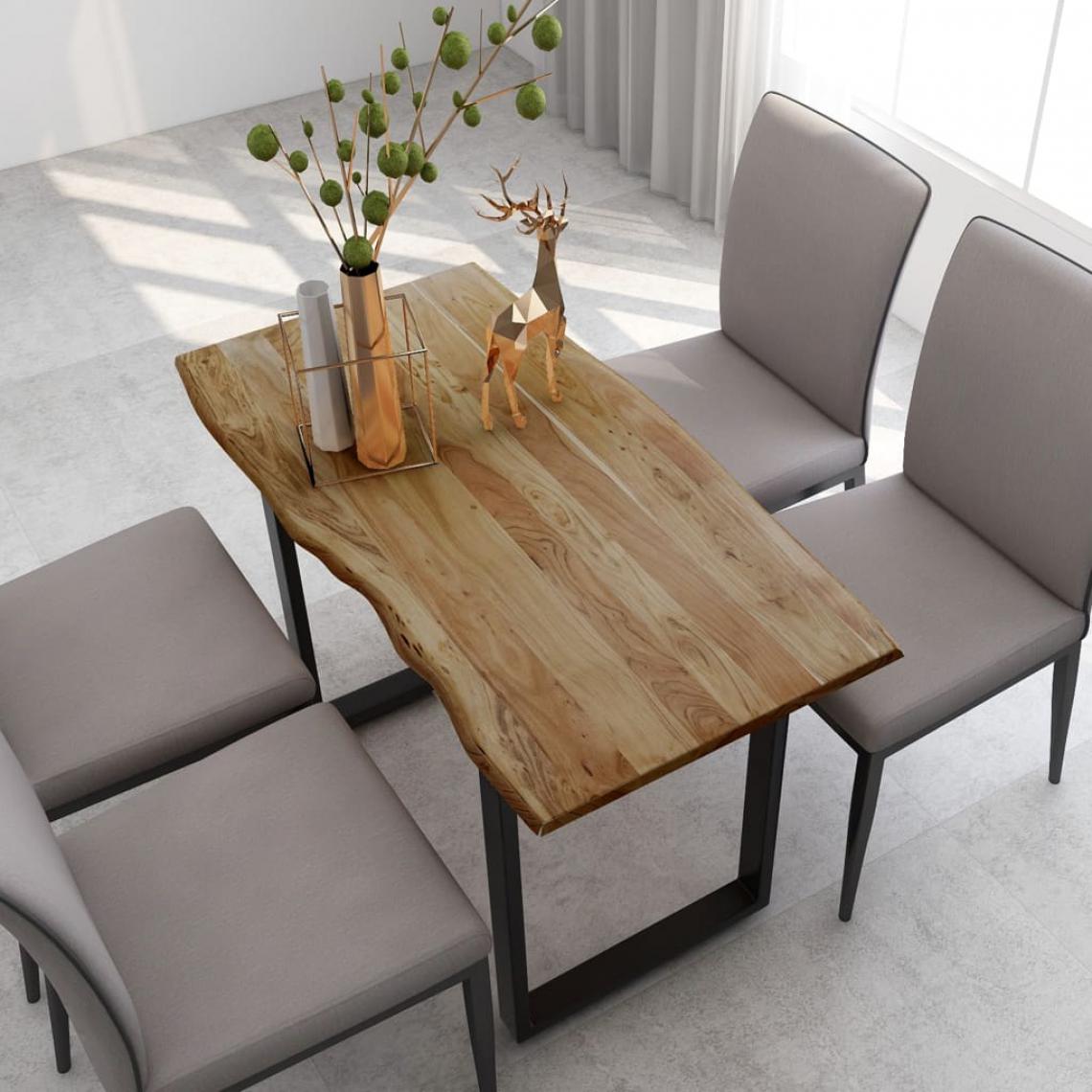 Chunhelife - Table de salle à manger 118x58x76 cm Bois d'acacia solide - Tables à manger