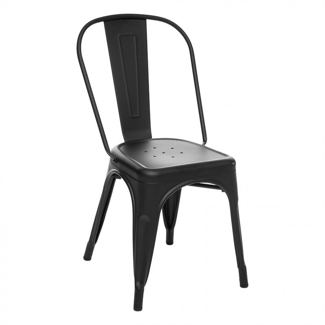 Sans Marque - Chaise métal vintage Niko noir Atmosphera - Noir - Chaises