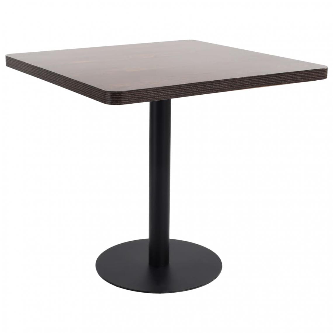 Chunhelife - Table de bistro Marron foncé 80x80 cm MDF - Tables à manger