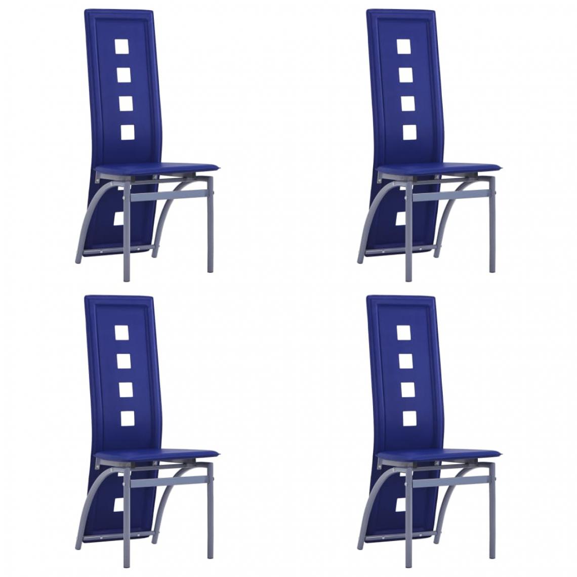Icaverne - Joli Fauteuils et chaises edition Georgetown Chaises de salle à manger 4 pcs Bleu Similicuir - Chaises