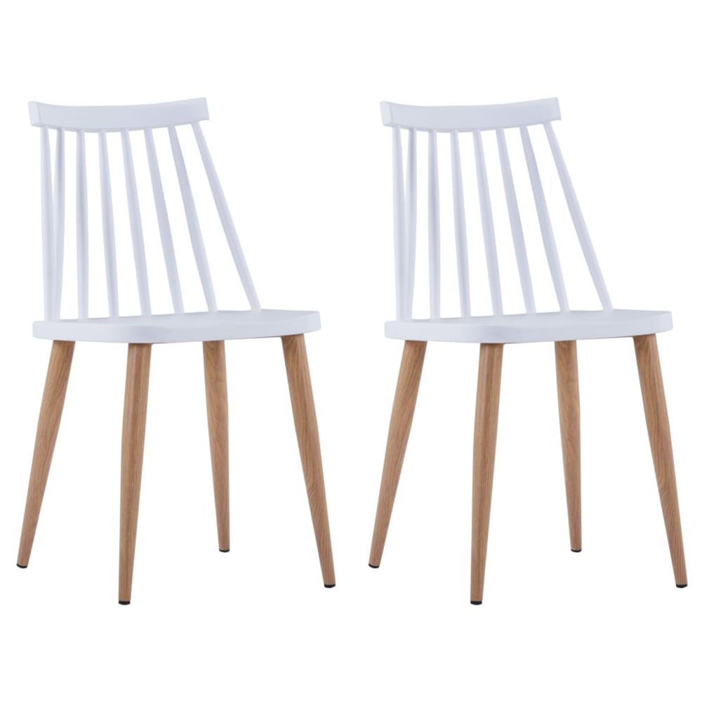 marque generique - Moderne Fauteuils et chaises categorie Asuncion 2 pcs Chaises de salle à manger Blanc Plastique - Chaises