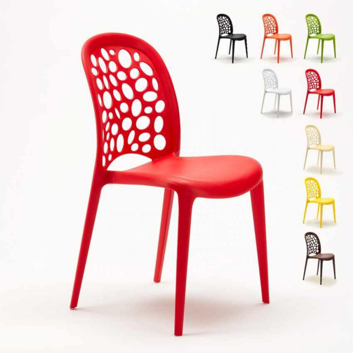 Ahd Amazing Home Design - Lot de Chaises empilables de restaurant bars Holes Messina 20 Pièces, Couleur: Rouge - Chaises