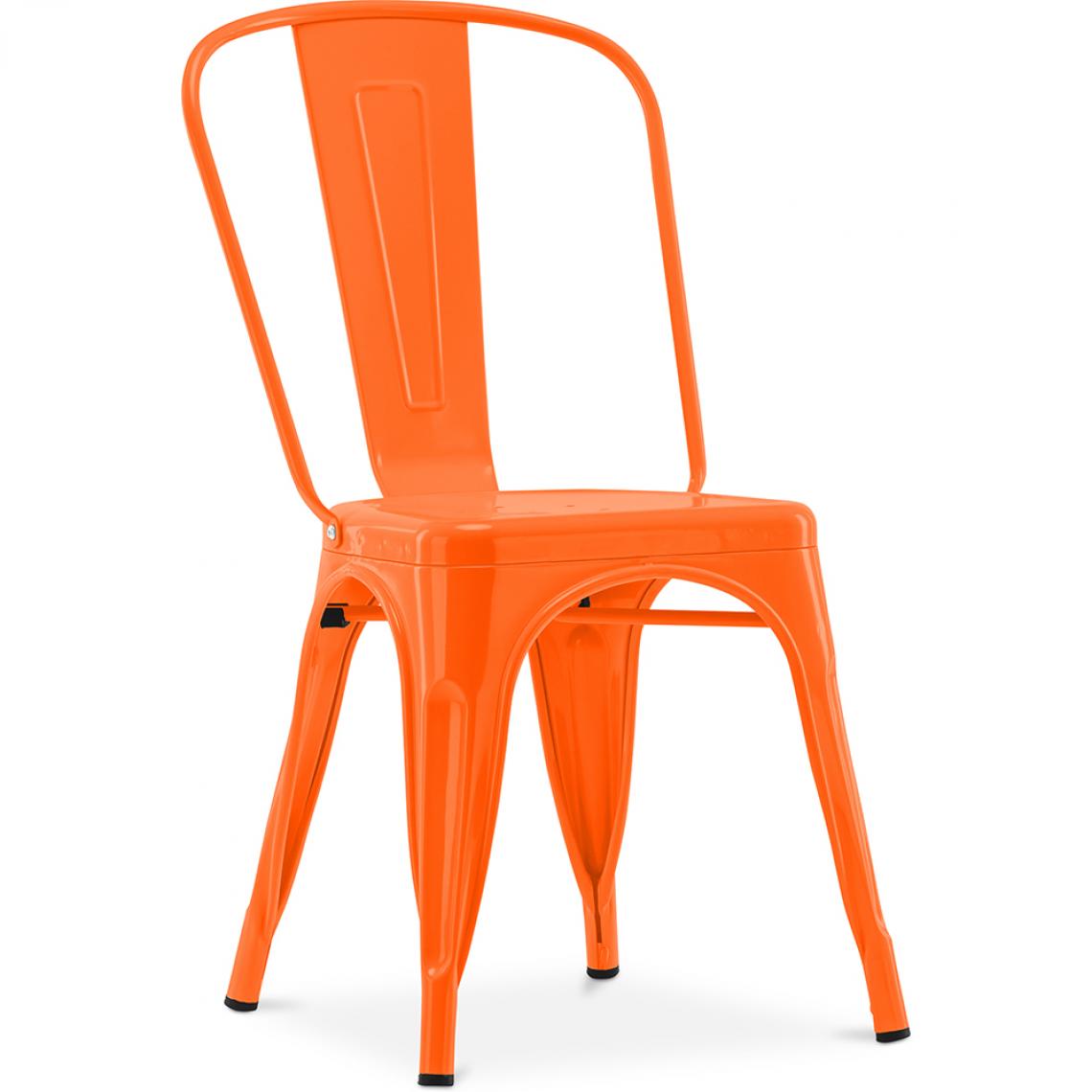 Iconik Interior - Chaise de salle à manger Stylix design industriel en Métal - Nouvelle édition Orange - Chaises