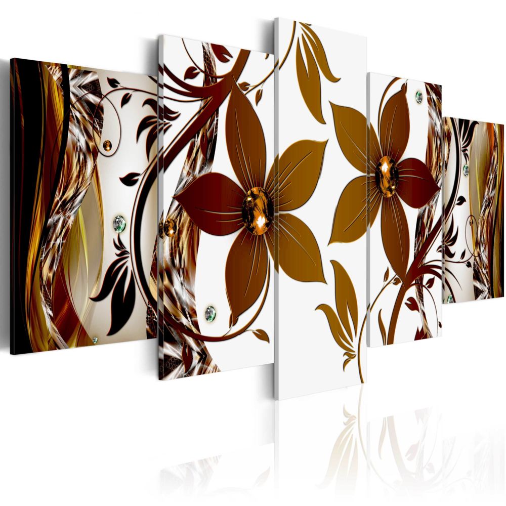 Bimago - Tableau | Autumn dance | 100x50 | Abstraction | Fleurs et plantes | - Tableaux, peintures