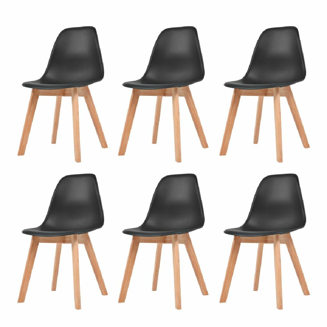 Chunhelife - Chunhelife Chaises de salle à manger 6 pcs Noir Plastique - Chaises