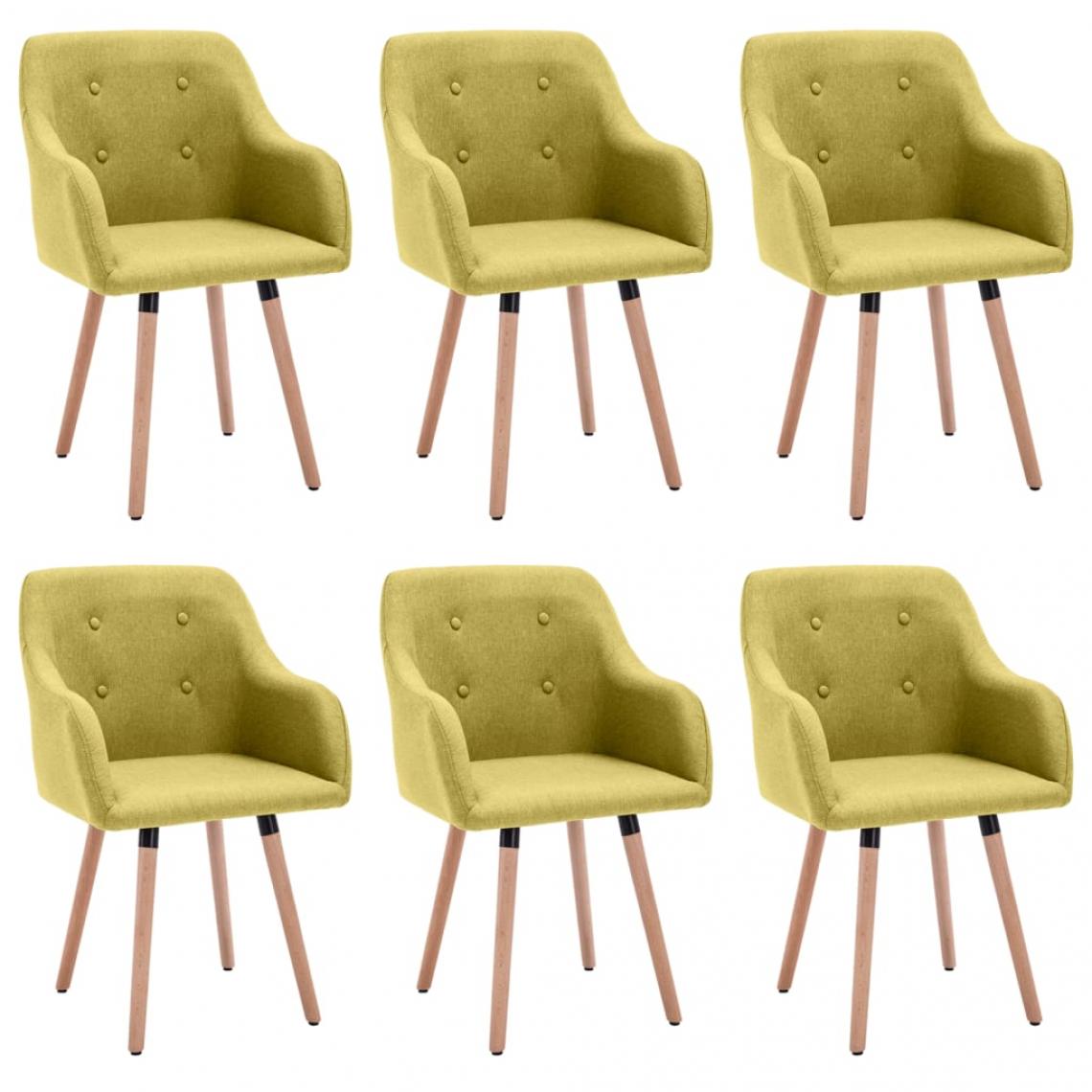Decoshop26 - Lot de 6 chaises de salle à manger cuisine design moderne tissu vert CDS022918 - Chaises