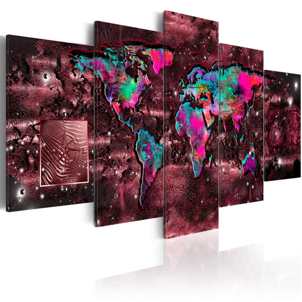 Bimago - Tableau - Ruby Journey - Décoration, image, art | Cartes du monde | - Tableaux, peintures