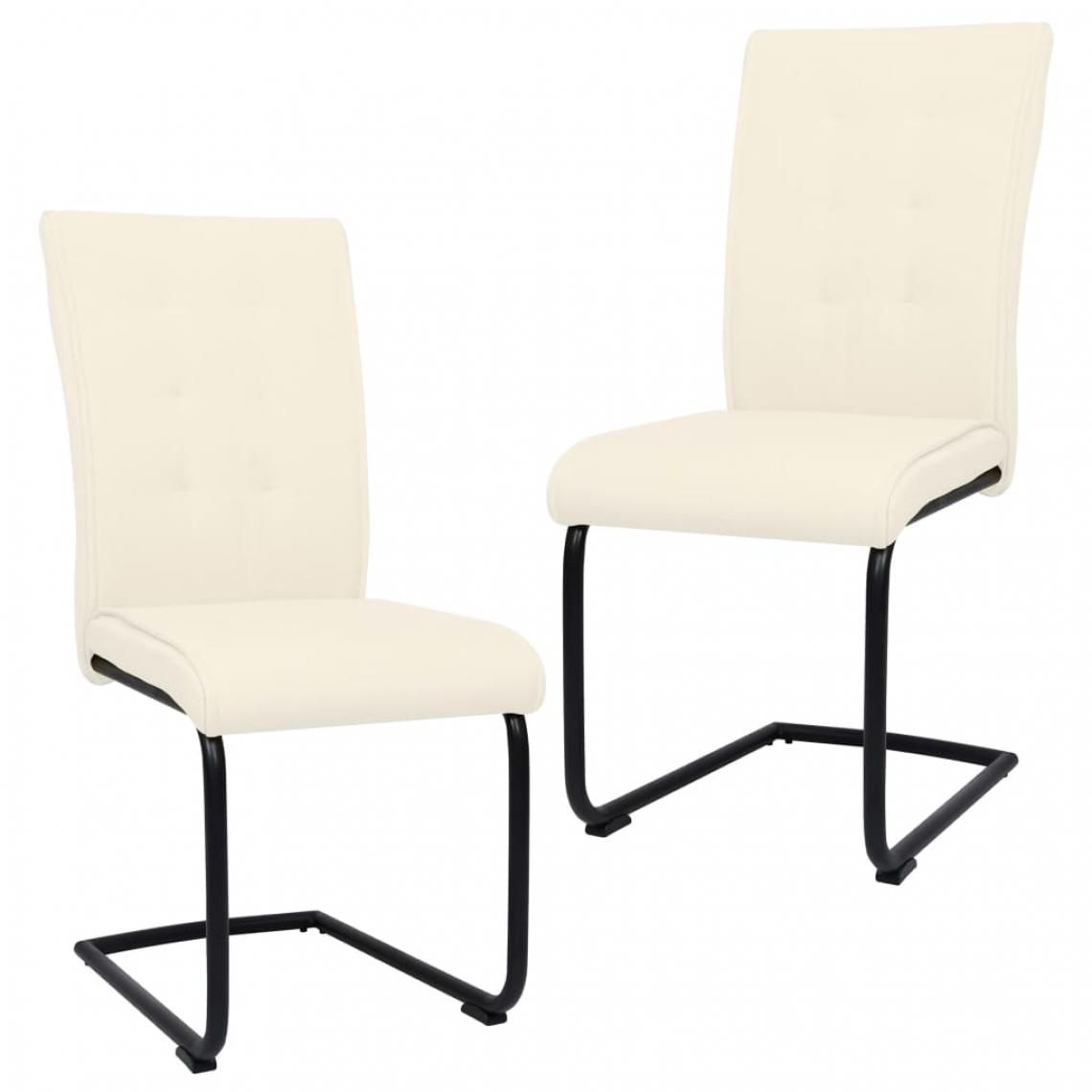 Icaverne - Inedit Fauteuils et chaises serie Stockholm Chaises de salle à manger cantilever 2 pcs Crème Tissu - Chaises