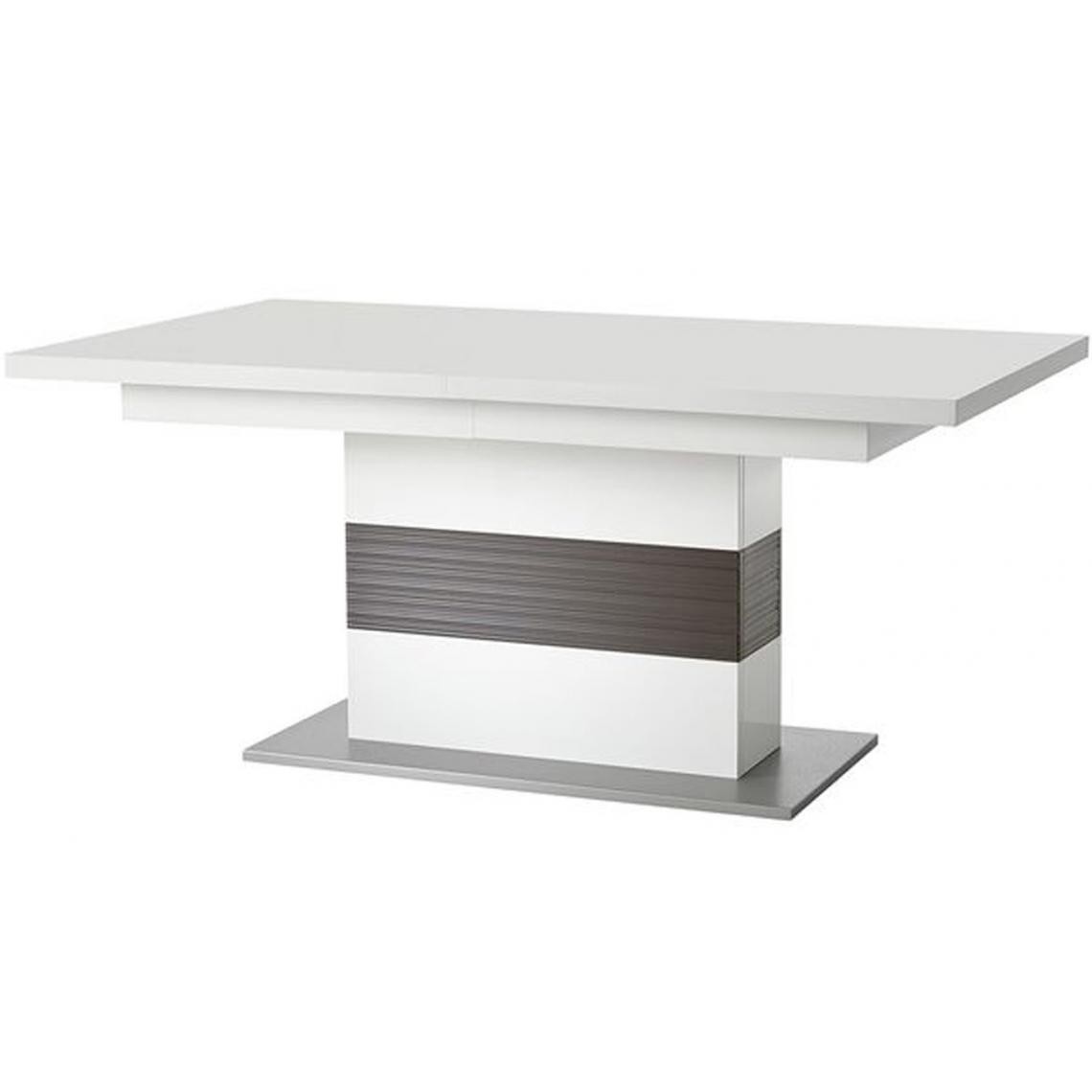 Pegane - Table à manger extensible coloris blanc et gris - 180-280 x 77 x 100 cm - Tables à manger