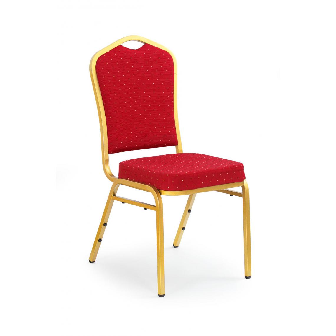 Hucoco - SEVERINO - Chaise rembourrée style classique salon/chambre - 93x59x45 - Cadre en acier - Meuble de salle à manger - Rouge - Chaises