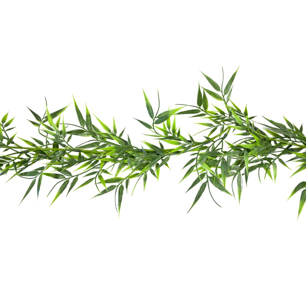 Visiodirect - Guirlande de bambou 63 feuilles coloris vert - 1,8 cm - Objets déco