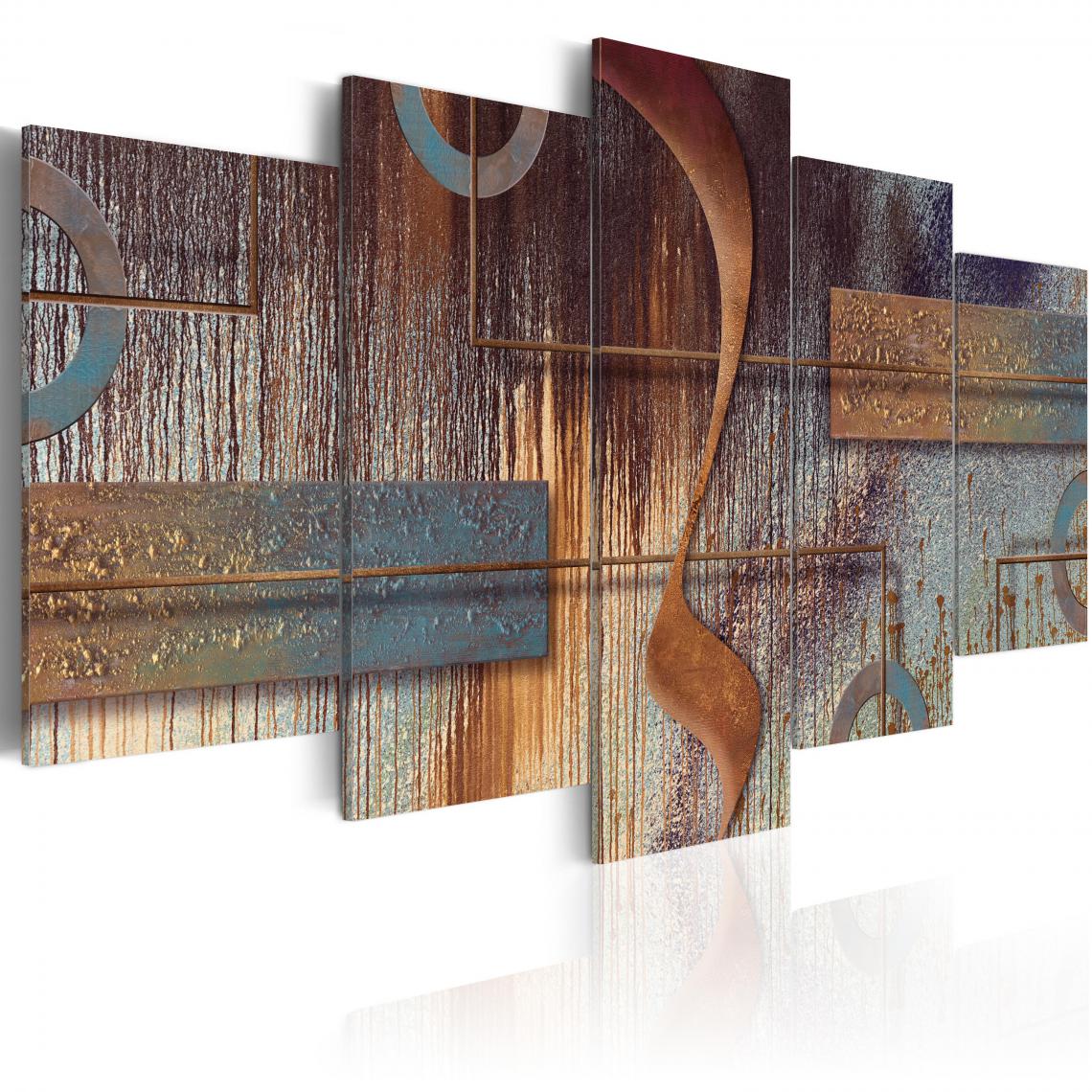 Decoshop26 - Tableau sur toile en 5 panneaux décoration murale image imprimée cadre en bois à suspendre Composition Orientale 100x50 cm 11_0001234 - Tableaux, peintures
