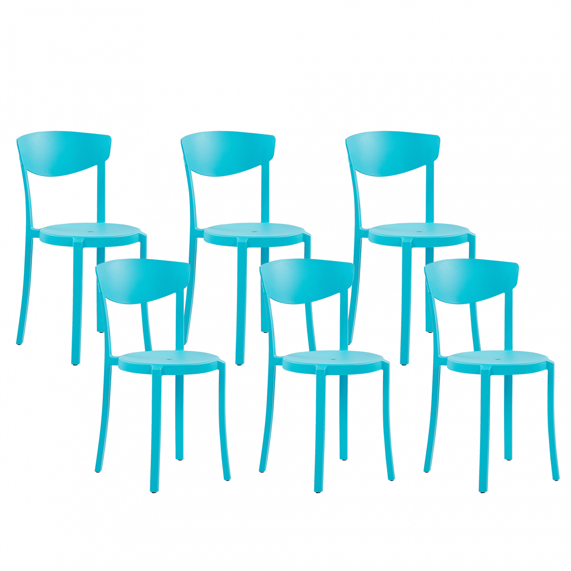 Beliani - Lot de 6 chaises de salle à manger bleu turquoise VIESTE - Chaises