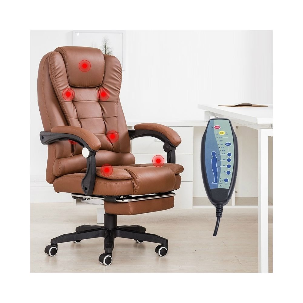 Wewoo - Chaise pivotante d'ascenseur minimaliste moderne de bureau de massage avec siège en acier paresseux café - Chaises