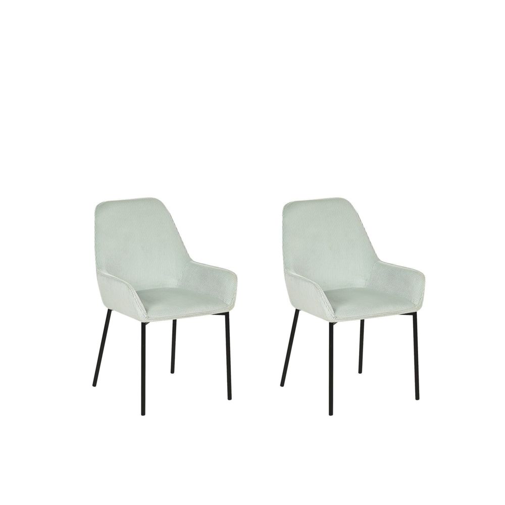 Beliani - Beliani Lot de 2 chaises de salle à manger en velours côtelé vert menthe MANTECA - - Chaises