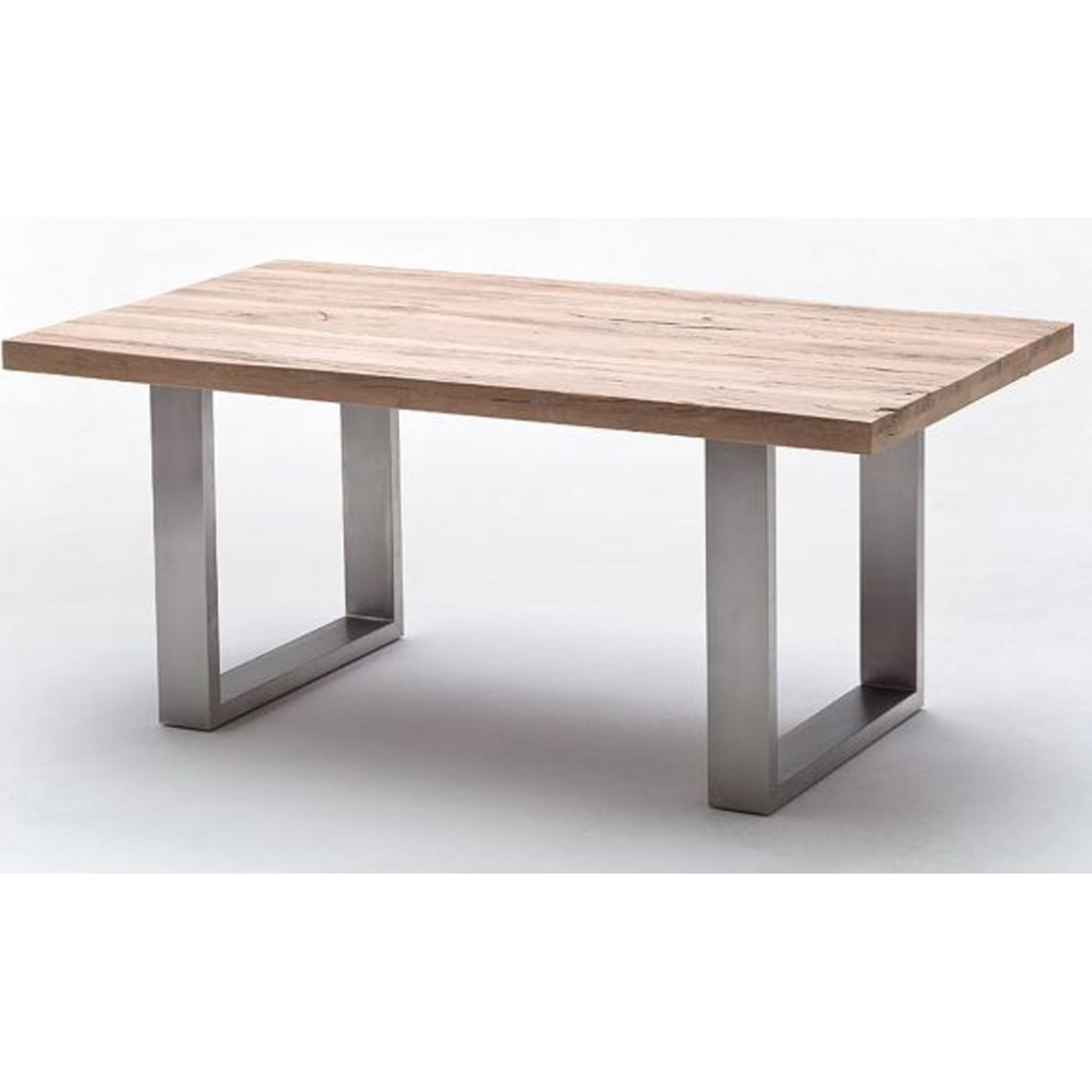 Pegane - Table à manger en chêne chaulé, laqué mat massif - L.260 x H.76 x P.100 cm -PEGANE- - Tables à manger