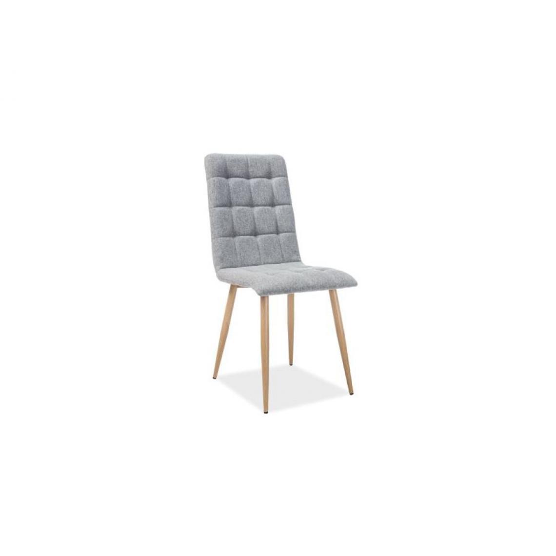 Hucoco - OTTA | Chaise moderne avec pieds en métal salon/salle à manger | Dimensions 94x44x39 cm | Rembourrée en tissu | Ergonomique - Gris - Chaises