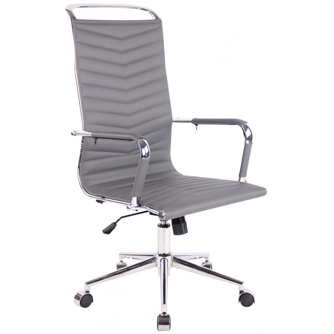 Icaverne - Admirable Chaise de bureau selection Lilongwe en simili cuir couleur gris - Chaises