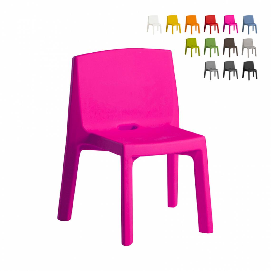 Slide - Chaise au design moderne Slide Q4 pour la maison et le jardin, Couleur: Fucsia - Chaises