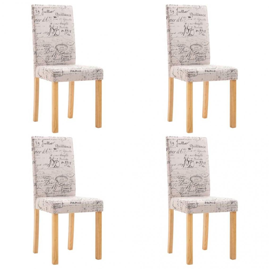 Decoshop26 - Lot de 4 chaises de salle à manger cuisine design moderne tissu crème CDS021475 - Chaises