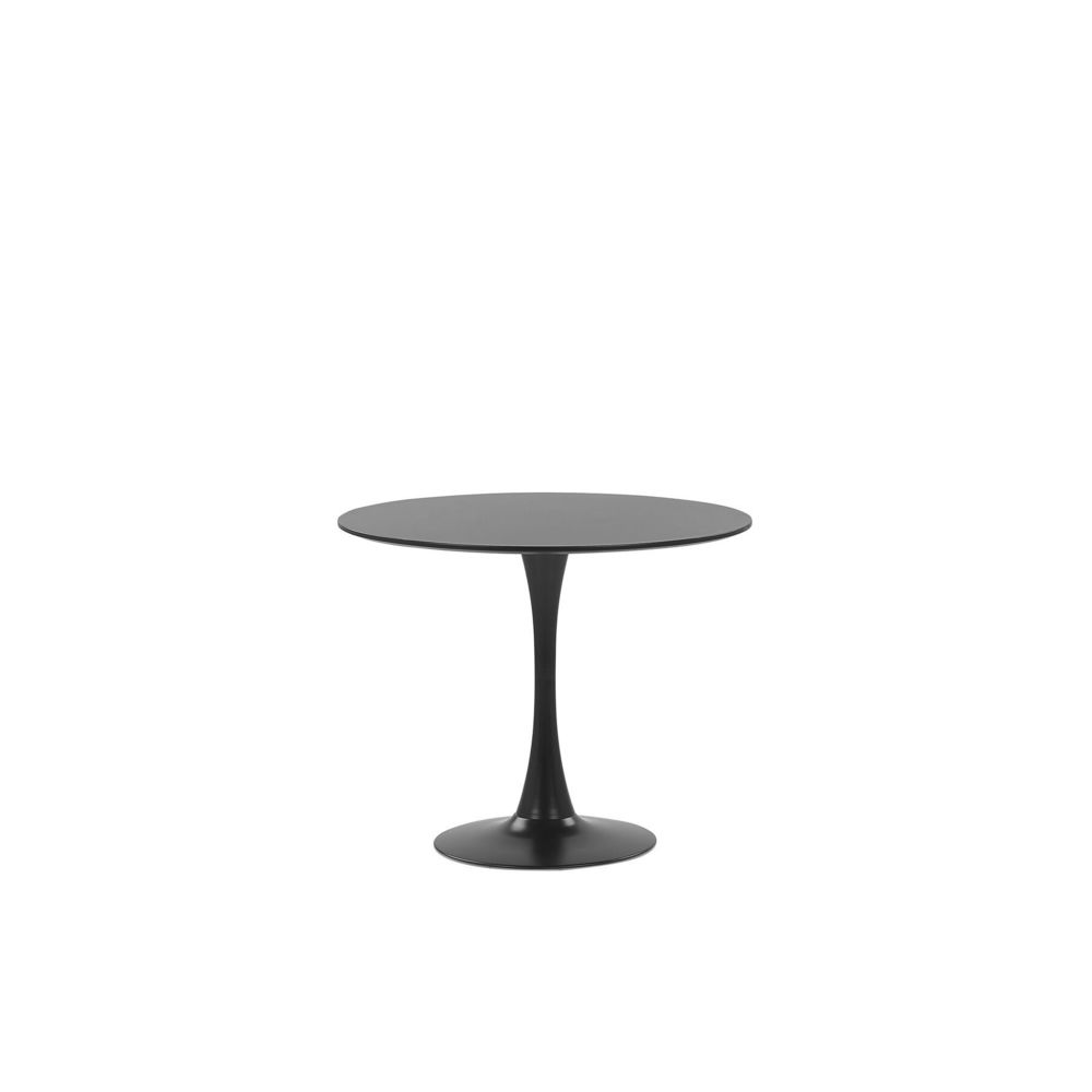 Beliani - Beliani Table de salle à manger noire et ronde 90 cm BOCA - noir - Tables à manger