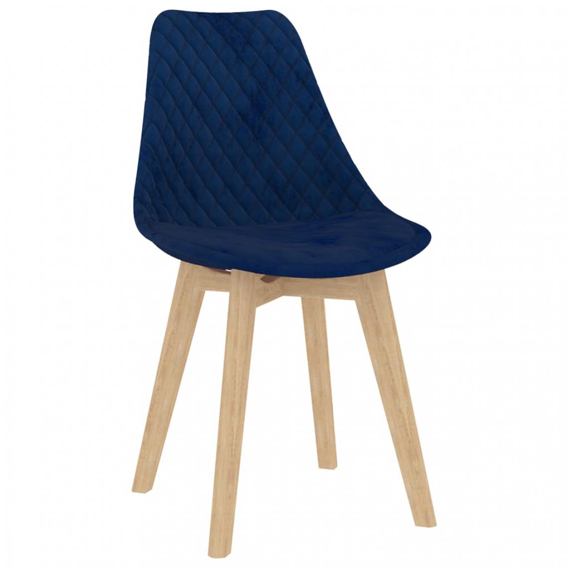 Icaverne - Icaverne - Chaises de cuisine selection Chaises de salle à manger 4 pcs Bleu Velours - Chaises