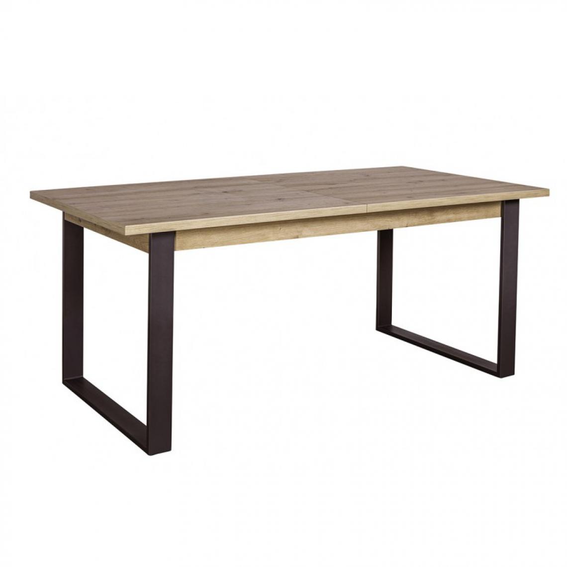 Meubletmoi - Table de repas extensible 180 à 240 cm décor chêne clair métal noir - MILOS - Tables à manger