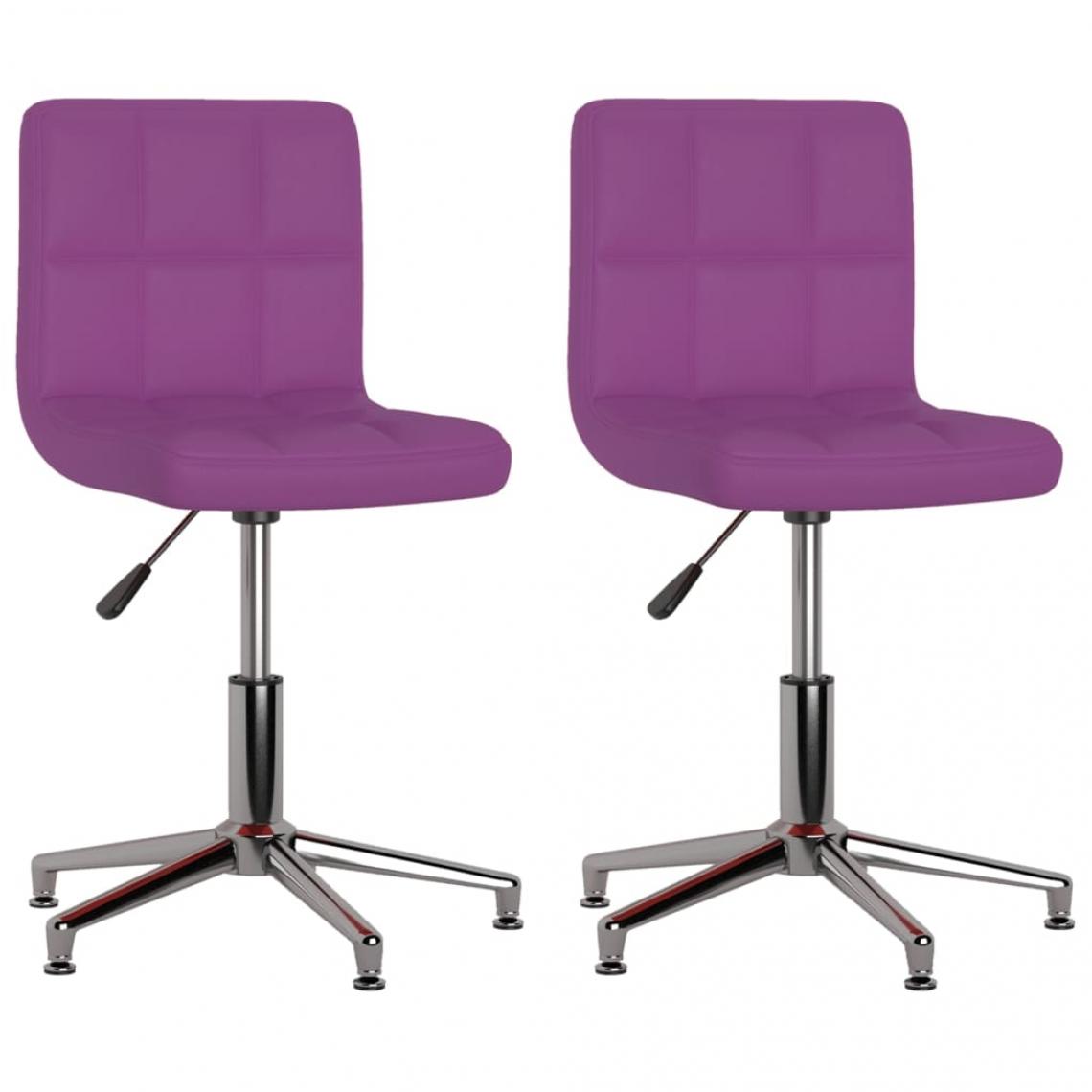 Decoshop26 - Lot de 2 chaises de salle à manger cuisine pivotantes design moderne similicuir violet CDS020946 - Chaises