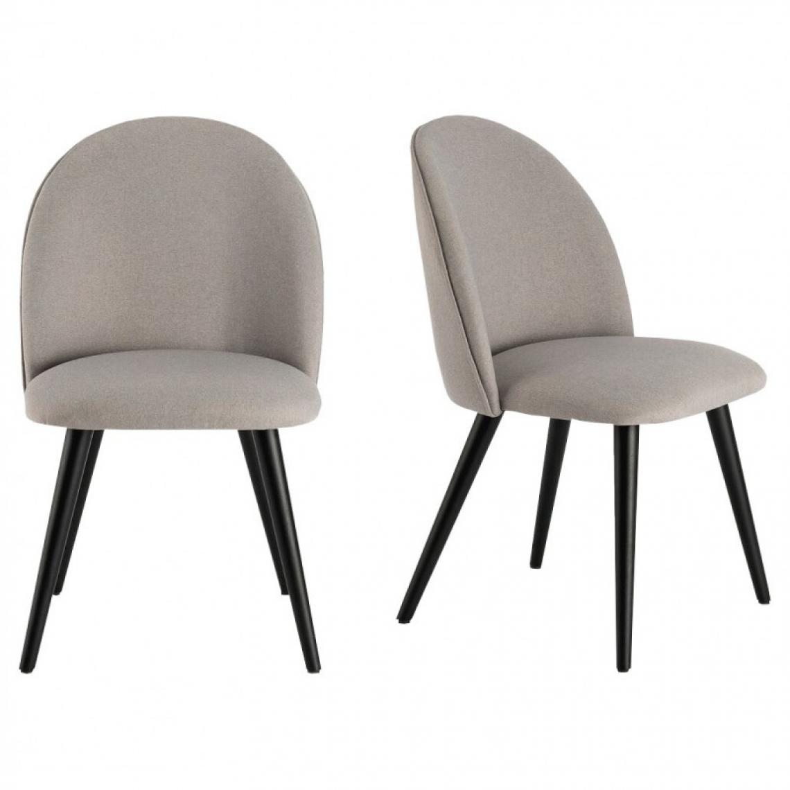 Meubletmoi - Lot de 2 chaises en tissu gris - TESSUTO 6487 - Chaises