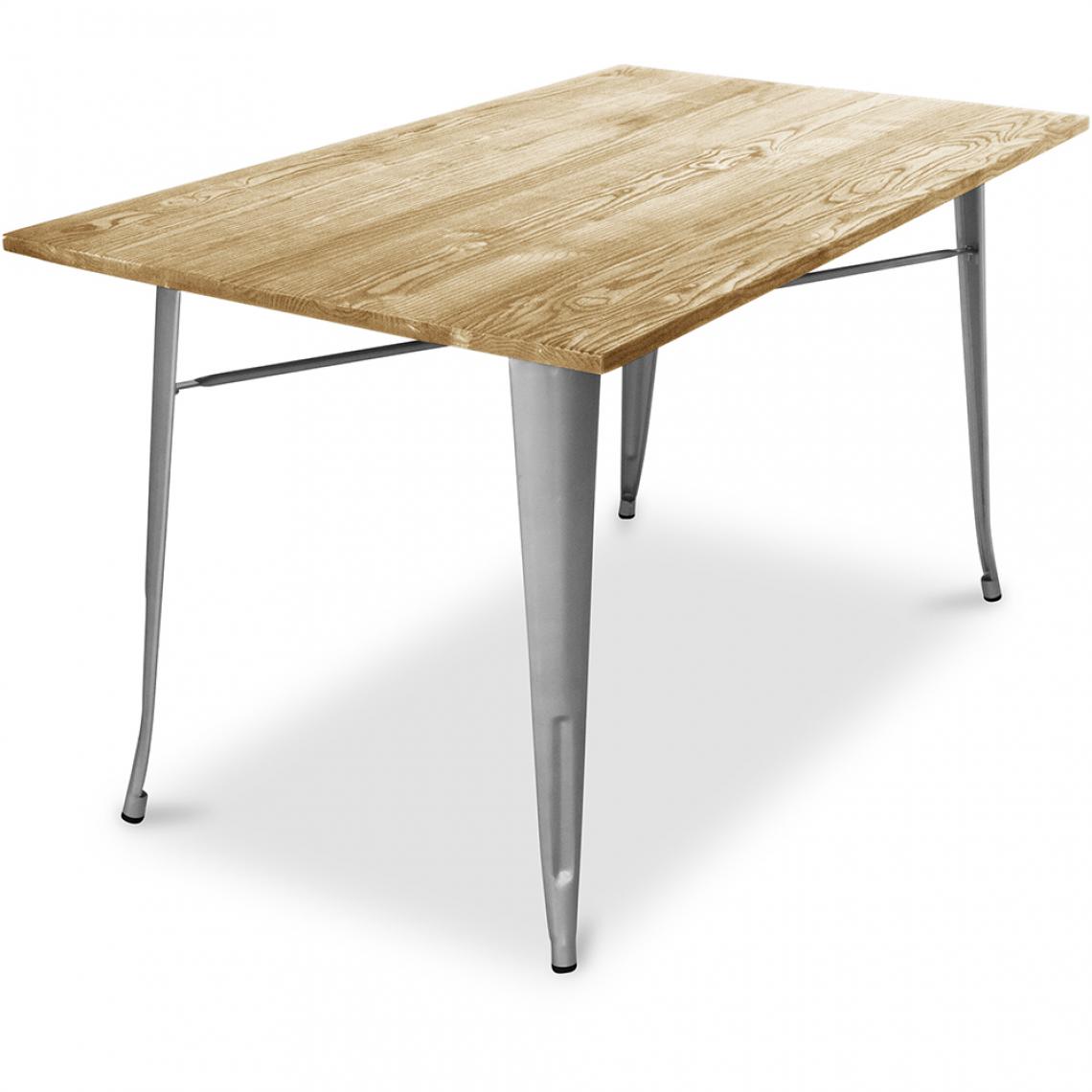 Iconik Interior - Table à manger de style Tolix - 140 cm - Bois léger - Tables à manger