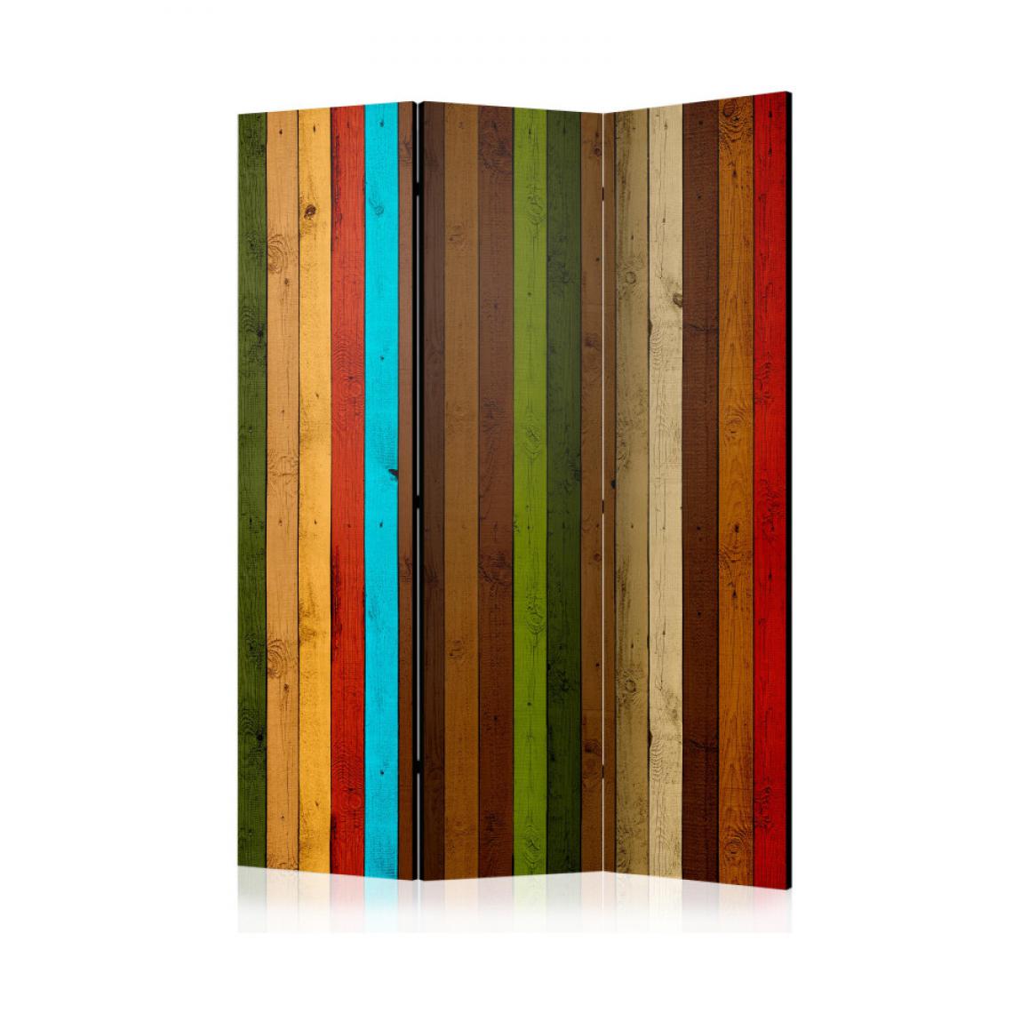 Artgeist - Paravent 3 volets - Wooden rainbow [Room Dividers] 135x172 - Paravents